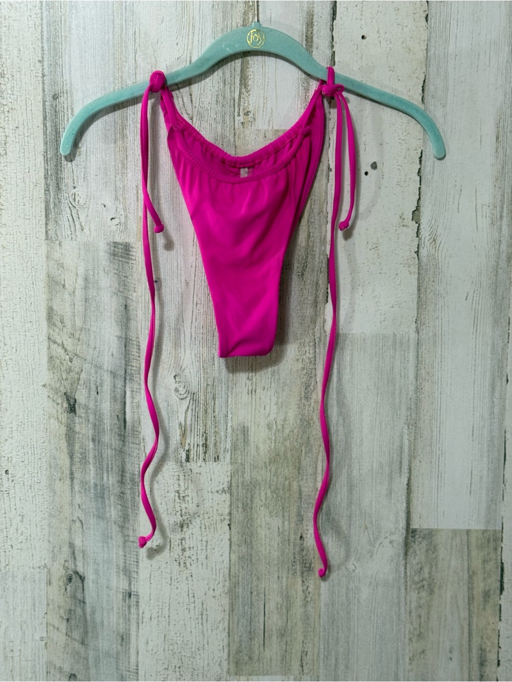 Hot Pink String Bikini Bottom Ruched Backside - Picture 6 of 6